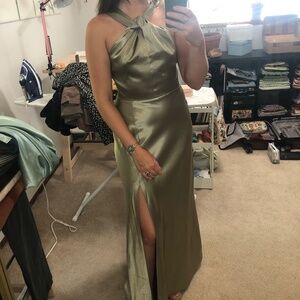 Birdy Grey Satin Moss Dress- Altered
